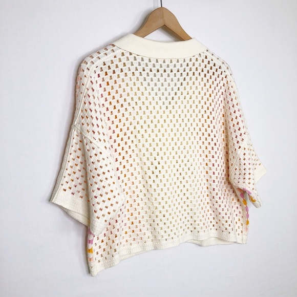 New In M/L polo Multicolored crochet cardigan - Picture 9 of 10